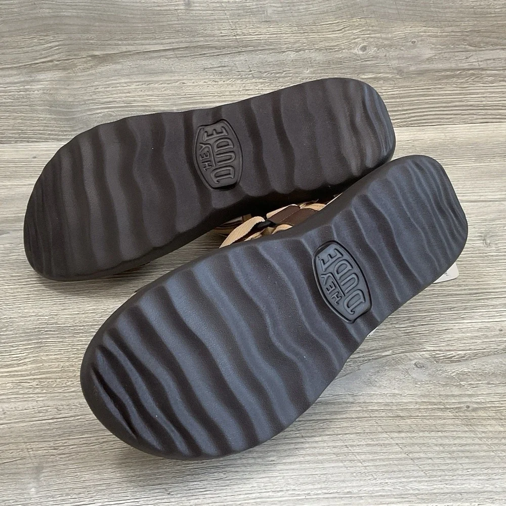 Hey Dude Carson Outdoor Sandals Men's Size 13 Sport Mode Tan Brown Comfort
